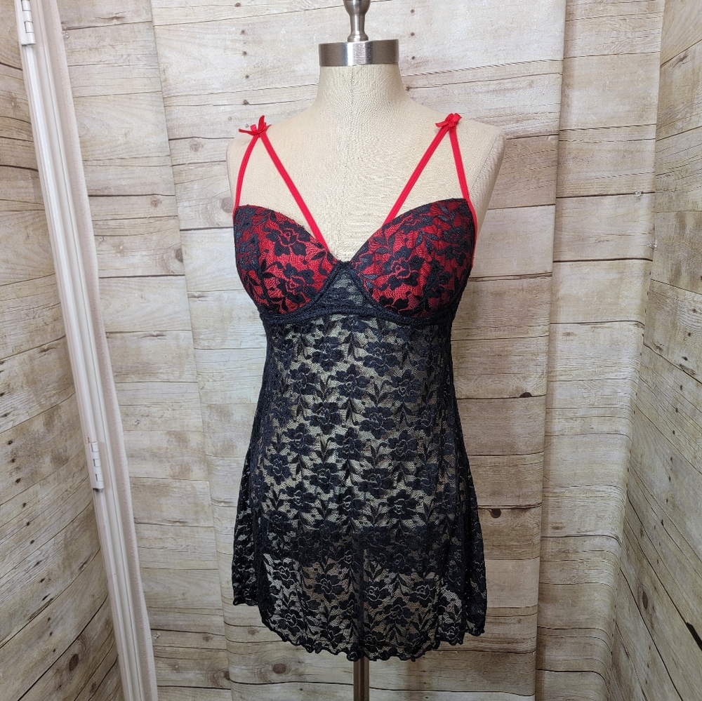 Black lace babydoll